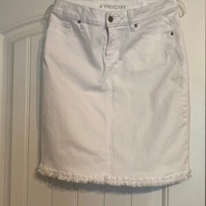 White denim mini skirt
